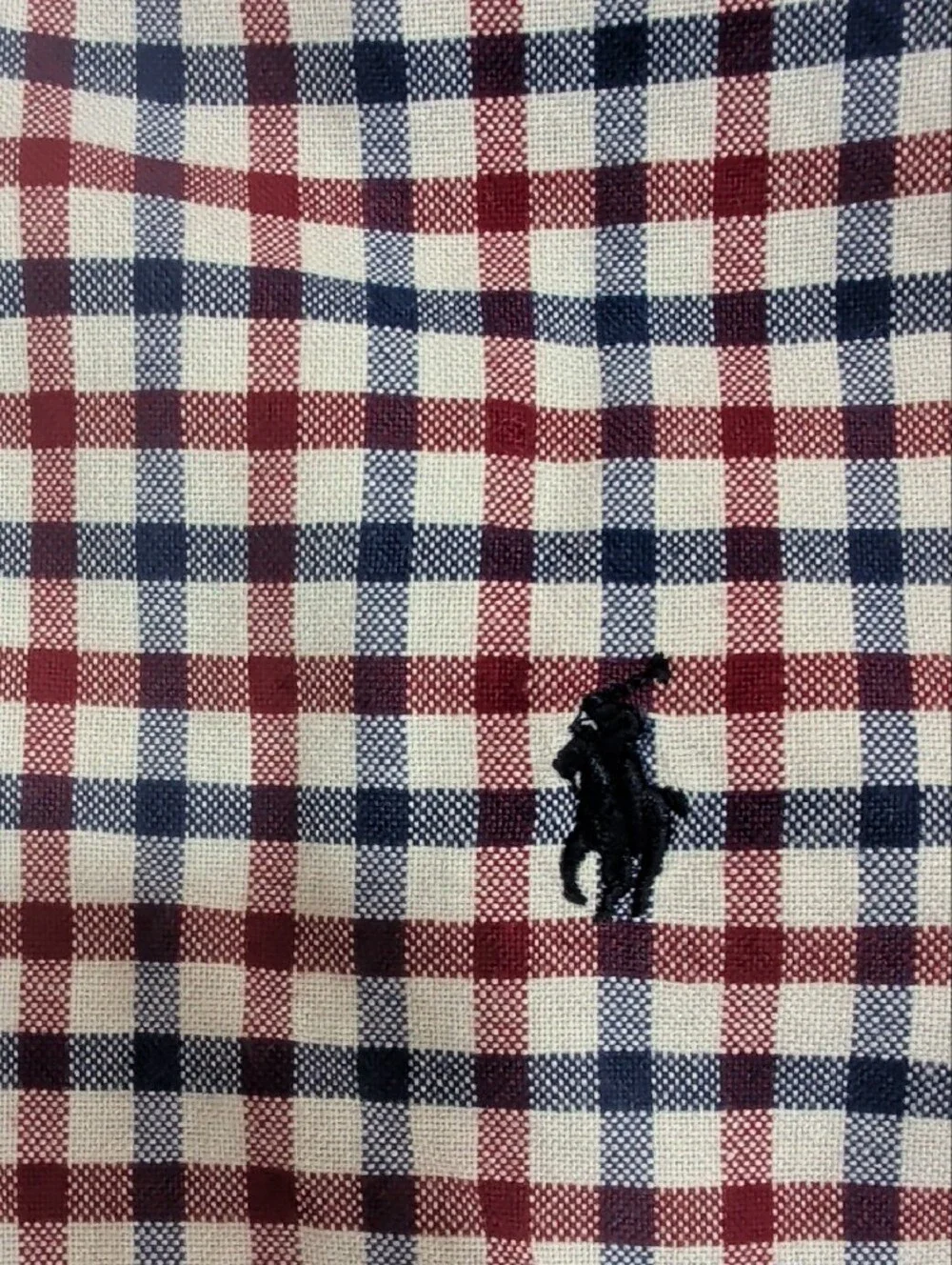 Ralph Lauren Boys  Size 7 Red, White and Blue Checked Button-Down Long SleeShirt